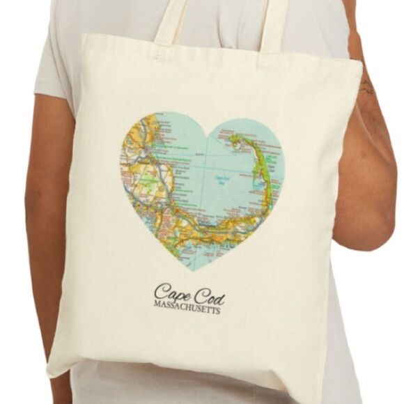 Cape Cod Heart Map Tote Bag - Picture 7 of 7